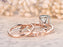 2 Carat Princess Cut Aquamarine and Diamond Halo Trio Wedding Ring Set in Rose Gold