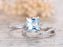 Infinity Design 2 Carat Princess Cut Aquamarine and Diamond Wedding Set in White Gold