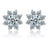 Floral 2.25 Carat Round Cut Moissanite and Diamond Stud Earrings in White Gold