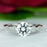 1.25 Carat Round Cut Wide Art Deco Solitaire Engagement Ring in White Gold over Sterling Silver