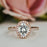 1.5 Carat Oval Cut Halo Engagemenrt Ring in Rose Gold over Sterling Silver