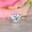 4 Carat Heart Cut Accented Engagement Ring in White Gold over Sterling Silver