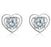 Heart Shape 2 Carat Round Cut Moissanite Stud Earrings in White Gold