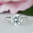 Final Sale: 3.25 Carat Round Cut Wide Accented Engagement Ring in White Gold over Sterling Silver