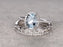 Bestselling 2.25 Carat Oval Cut Aquamarine and Diamond Trio Wedding Ring Set with Art Deco band in White Gold