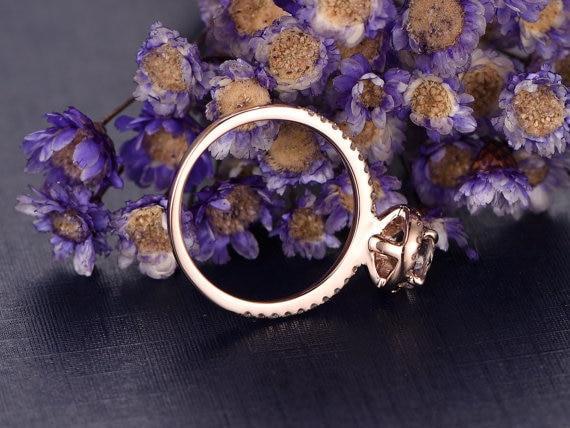 Delicate 1.25 Carat Morganite and Diamond Engagement Ring in Rose Gold