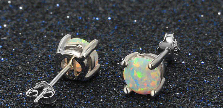 Red Opal Stud Earrings – Little Gems Jewels
