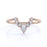 Bezel Set Diamond Chevron Wedding Ring Band in Rose Gold