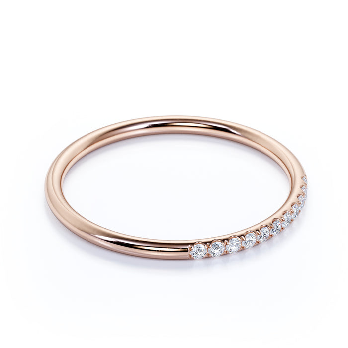 11 Stone Stackable Wedding Ring in Rose Gold