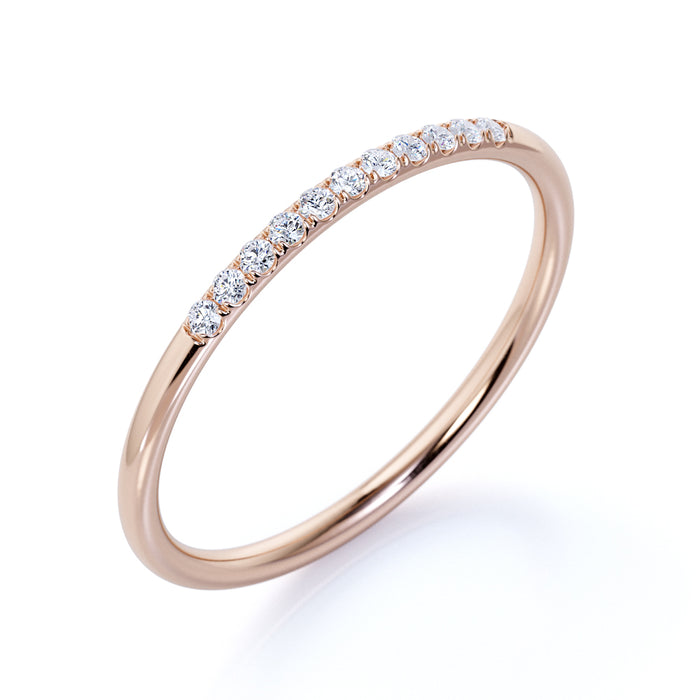 11 Stone Stackable Wedding Ring in Rose Gold
