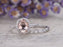 Antique 1.50 Carat Oval Cut Morganite and Diamond Bridal Ring Set in White Gold
