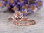 Pear Cut 1.50 Carat Morganite and Diamond Wedding Set with Art Deco Band in Rose Gold