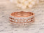 1 Carat Round cut Diamond Trio Wedding Ring Band set for Her in Rose Gold