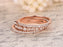 0.75 Carat Round cut Diamond Trio Wedding Ring Band set for Her in Rose Gold