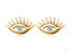 Evil Eye .20 Carat Round Cut Diamond Stud Earrings in Yellow Gold