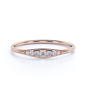 6 Stone Graduated Diamond Stacking Ring in Rose Gold