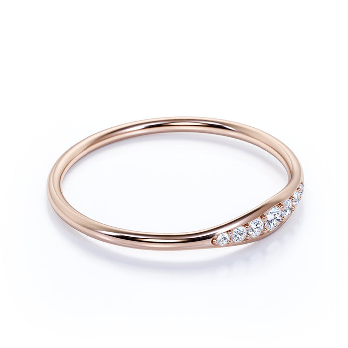 6 Stone Graduated Diamond Stacking Ring in Rose Gold