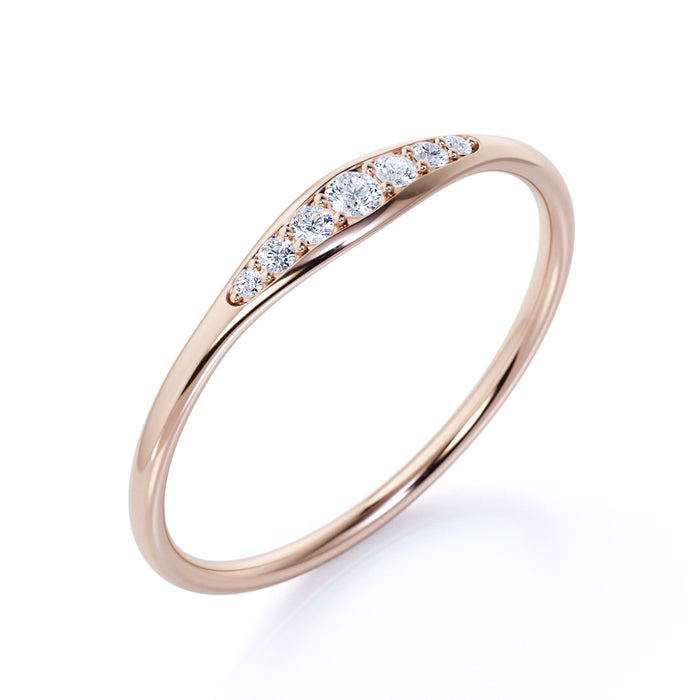 6 Stone Graduated Diamond Stacking Ring in Rose Gold