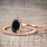 Perfect 1.50 Carat Oval Cut Black Diamond Bridal Ring Set in Rose Gold