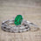 Bestselling 1.50 Carat Oval cut Emerald and Diamond Trio Wedding Ring Set in White Gold