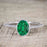 Artdeco 1.50 Carat Oval cut Emerald and Diamond Trio Wedding Bridal Ring Set White Gold