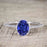 Art Deco 1.50 Carat Oval Cut Sapphire and Diamond Trio Wedding Ring Set White Gold