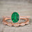 Vintage design 1.25 Carat Oval cut Emerald and Diamond Wedding Set for Women in Rose Gold