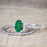 Unique 1.25 Carat Oval cut Emerald and Diamond Bridal Set with semi eternity band in White Gold