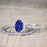 Unique 1.50 Carat Oval Cut Sapphire and Diamond Trio Wedding Ring Set in White Gold