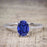 Art Deco 1.25 Carat Oval Cut Sapphire and Diamond Wedding Ring Set in White Gold