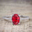 1.25 Carat Oval cut Ruby and Diamond Wedding Ring Set in White Gold