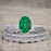 1.50 Carat Oval cut Emerald and Diamond Trio Wedding Ring Set for Women in White Gold