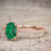 1.25 Carat Oval Cut Emerald Solitaire Engagement Ring in Rose Gold