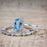 Art Deco 1.50 Carat Oval Cut Aquamarine and Diamond Wedding Bridal Ring Set in White Gold
