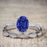 Art Deco 1.50 Carat Oval Cut Sapphire and Diamond Trio Wedding Ring Set White Gold