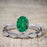 Bestselling 1.50 Carat Oval cut Emerald and Diamond Trio Wedding Ring Set in White Gold