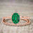 Perfect 1.25 Carat Oval cut Emerald and Diamond Bridal Ring Set in Rose Gold