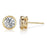 2 Carat Round Cut Moissanite Bezel Stud Earrings in Yellow Gold