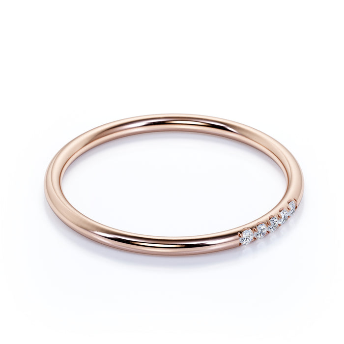 5 Stone Stackable Wedding Ring in Rose Gold