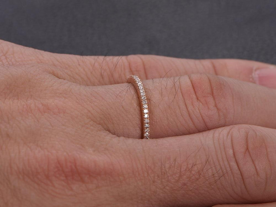 .25 Carat Semi Eternity Wedding Ring Band for Women in Rose Gold