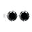 3 Carat Round Cut Black Diamond Solitaire Stud Earrings in White Gold