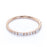 Semi Eternity Stacking Ring with Emerald and Round Cut Diamonds in Rose Gold
