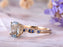 1.25 Carat Oval Cut Aquamarine and Sapphire Engagement Ring in Rose Gold