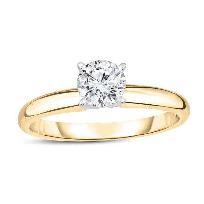2 5 CT.T.W. Round Cut Diamond Aesthetic Engagement Ring in Yellow