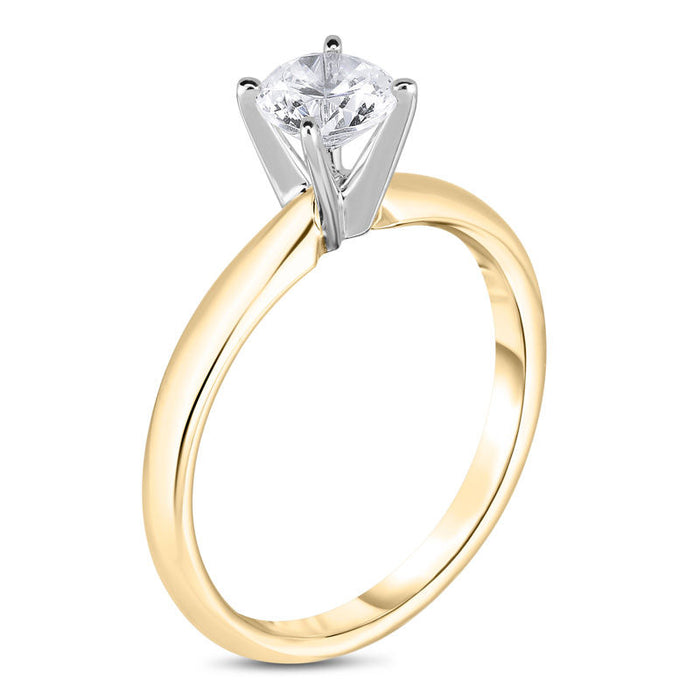 2/5 CT.T.W. Round Cut Diamond Aesthetic Engagement Ring in Yellow Gold