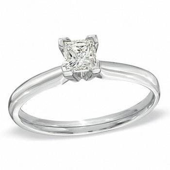 2/5 CT.T.W. Princess Cut Diamond Aesthetic Engagement Ring in White Gold