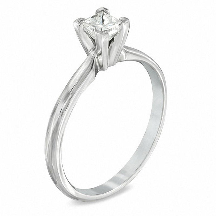 2/5 CT.T.W. Princess Cut Diamond Aesthetic Engagement Ring in White Gold