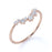 Delicate Prong Set Round Cut Diamonds Chevron Stacking Ring in Rose Gold