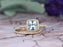 1.50 Carat Princess Cut Aquamarine and Diamond Wedding Set in Yellow Gold