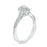 Venerable 1/2 CT. T. W. Pear Cut Halo Twist Engagement Ring in White Gold